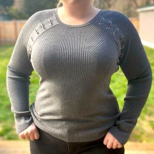 NWT Gray Sparkle Detail Sweater